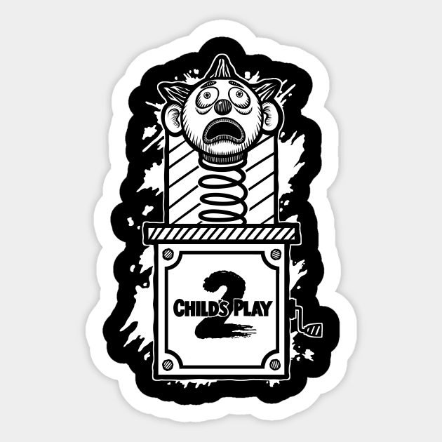 Jack in the box Childs play 2 black version Sticker by HeichousArt